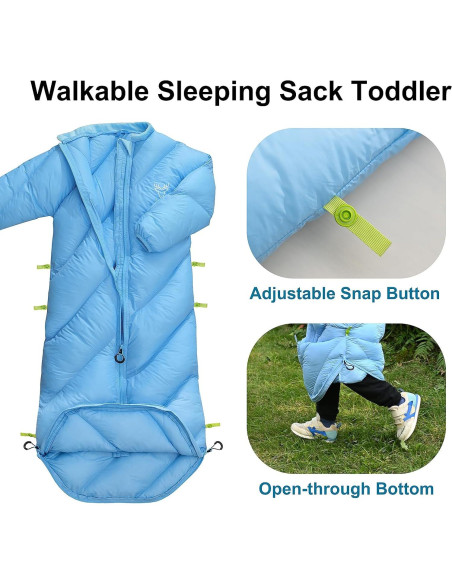 Saco de Dormir Acolchado AZITREK para Niños 2-4 Años