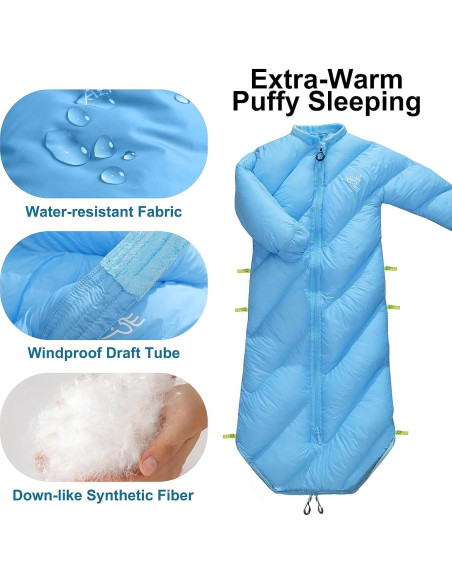 Saco de Dormir Acolchado AZITREK para Niños 2-4 Años