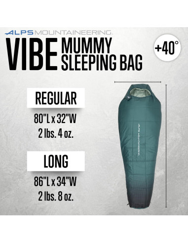 Saco de Dormir Mummy ALPS Vibe +4.4C Regular Esmeralda