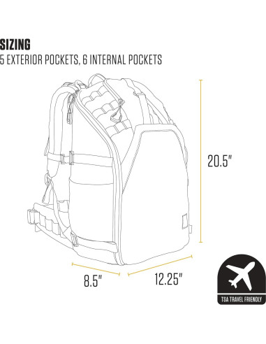 Mochila de Senderismo Carhartt 45L Nylon Repelente al Agua
