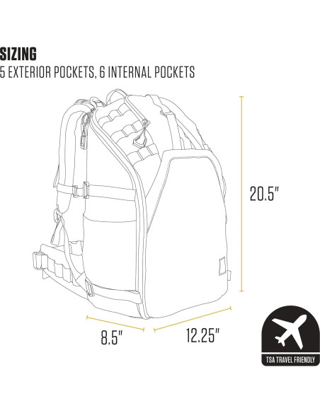 Mochila de Senderismo Carhartt 45L Nylon Repelente al Agua