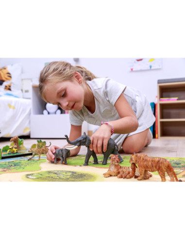 Figura de Papo Leona Blanca con Cachorro Multicolor 14.5cm