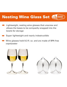 Juego de 2 Copas de Vino Apilables GSI Outdoors 275 ml 2