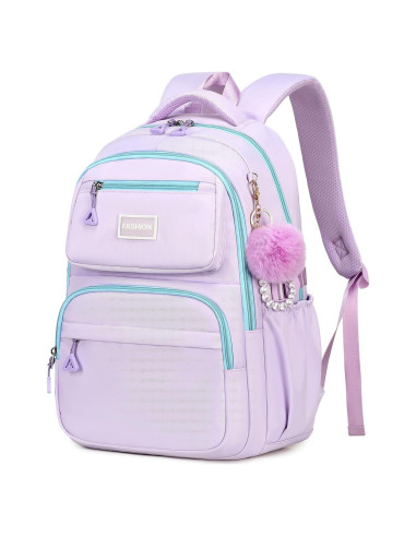 Mochila Escolar para Niñas MOONBABY Púrpura 45x18x34 cm