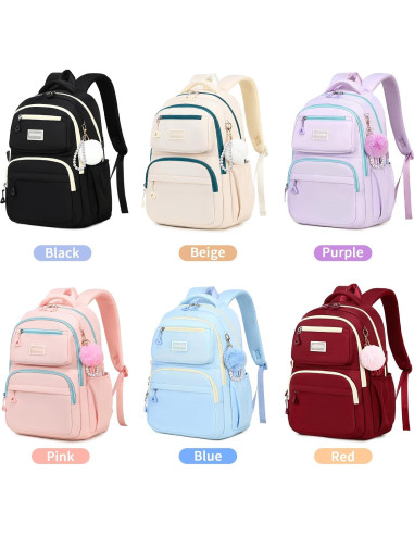 Mochila Escolar para Niñas MOONBABY Púrpura 45x18x34 cm