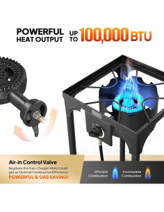Estufa de Gas Portátil ROVSUN 100,000 BTU Propano Camping 2