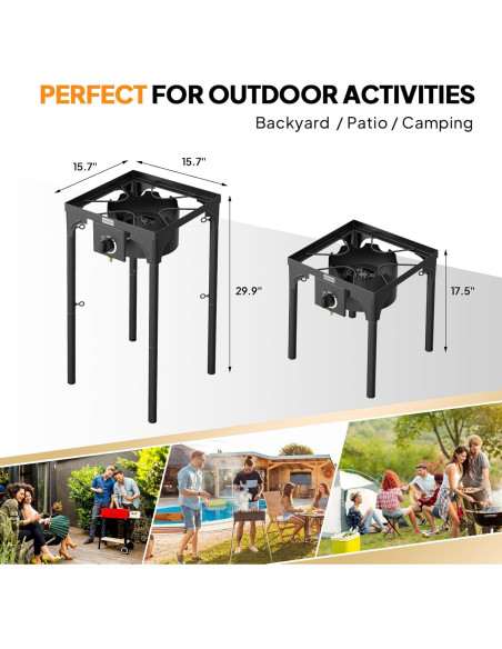 Estufa de Gas Portátil ROVSUN 100,000 BTU Propano Camping