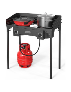 Estufa de Camping ROVSUN 2 Quemadores 150,000 BTU Gas Propano