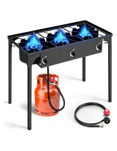 Estufa de Gas Portátil Outvita 225,000 BTU 3 Quemadores