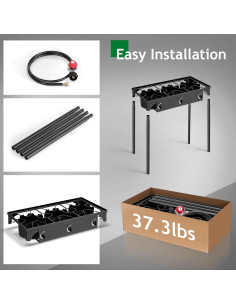 Estufa de Gas Portátil Outvita 225,000 BTU 3 Quemadores 2