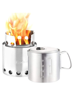 Estufa de Campamento Solo Stove Lite + Olla 900 ml - Acero Inoxidable