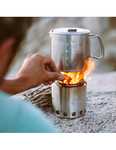Estufa de Campamento Solo Stove Lite + Olla 900 ml - Acero Inoxidable
