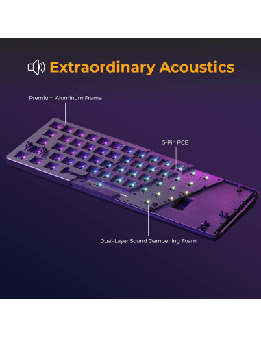 Teclado Mecánico Glorious GMMK 2 Barebones 96% Negro RGB