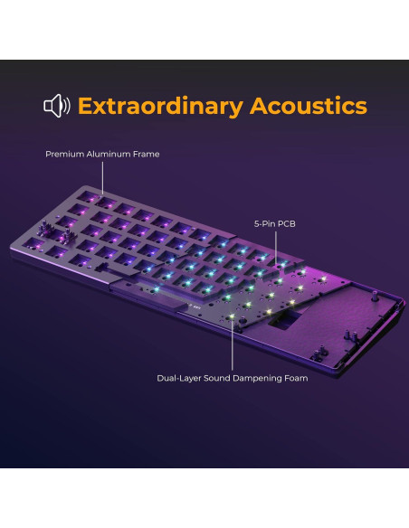 Teclado Mecánico Glorious GMMK 2 Barebones 96% Negro RGB