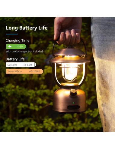 Linterna de Camping LED Lepro Retro 2500K 5000K Recargable