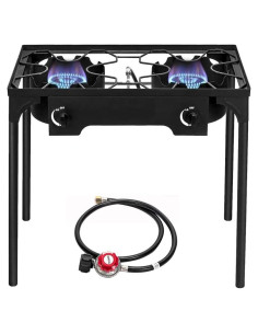 Estufa de Gas Portátil Bonnlo 2 Quemadores 150,000 BTU Hierro