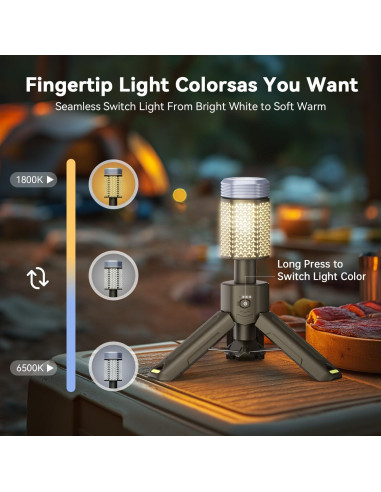 Lámpara de Camping MORIKO Telescópica 10,500mAh IP67 Verde