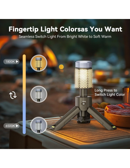 Lámpara de Camping MORIKO Telescópica 10,500mAh IP67 Verde