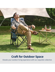 Silla Plegable Camping EAST OAK 500 Lbs Azul 600D Oxford 2