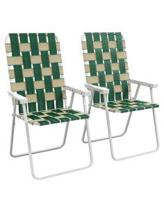 Juego de 2 Sillas Plegables Outsunny para Jardín Verde