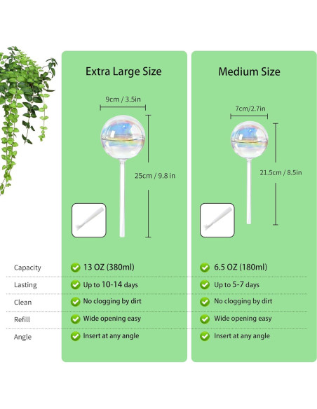 Esferas de Riego Automático de Vidrio 368g - Paquete de 4