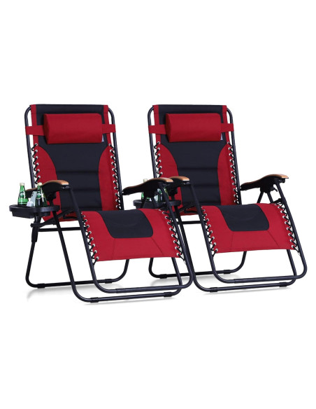 Conjunto de 2 Sillas Reclinado XL Sophia & William Rojo