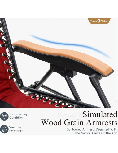 Conjunto de 2 Sillas Reclinado XL Sophia & William Rojo