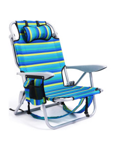 Silla de Playa Plegable Canpsky 2024 Rayas Oceánicas 5 Posiciones