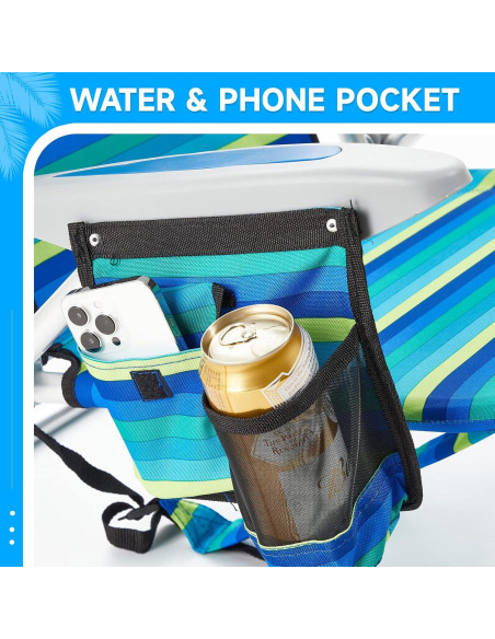 Silla de Playa Plegable Canpsky 2024 Rayas Oceánicas 5 Posiciones