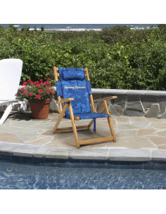 Silla de Playa Plegable Tommy Bahama 3 Posiciones Azul 2