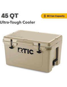 Cooler Aislado RTIC 45 QT Ultra Resistente para Camping y Playa 2