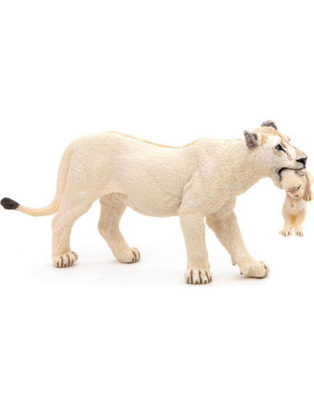 Figura de Papo Leona Blanca con Cachorro Multicolor 14.5cm Figura de Papo Leona Blanca con Cachorro Multicolor 14.5cm