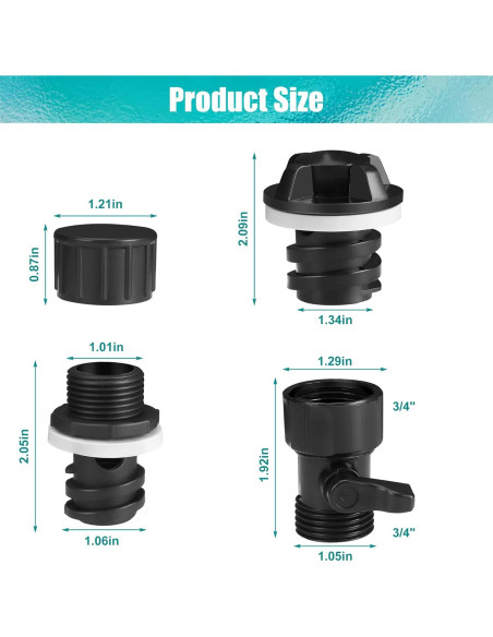 Conector de Manguera WADEO para Tapón de Drenaje Enfriadores YETI