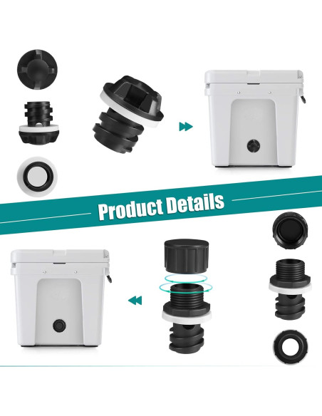 Conector de Manguera WADEO para Tapón de Drenaje Enfriadores YETI