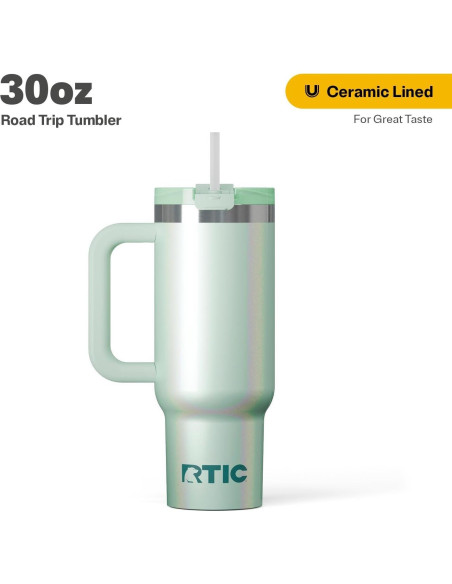 Taza de Viaje RTIC 30 oz Acero Inoxidable Aislada con Tapa 3 en 1