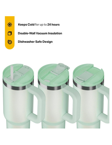 Taza de Viaje RTIC 30 oz Acero Inoxidable Aislada con Tapa 3 en 1