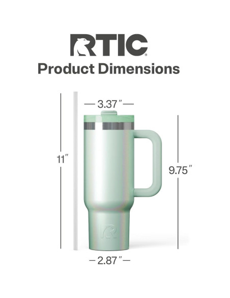 Taza de Viaje RTIC 30 oz Acero Inoxidable Aislada con Tapa 3 en 1