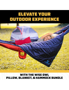 Hamaca de Camping Wise Owl Outfitters Negra con Almohada y Manta - Soporta 181 kg 2