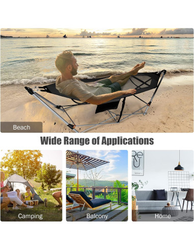 Hamaca Plegable Portátil Giantex con Soporte de Hierro 150kg