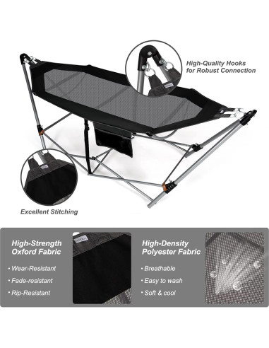 Hamaca Plegable Portátil Giantex con Soporte de Hierro 150kg
