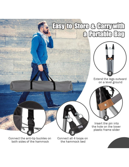 Hamaca Plegable Portátil Giantex con Soporte de Hierro 150kg
