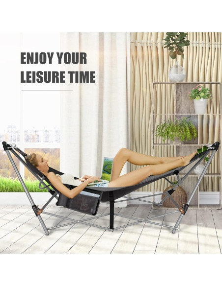 Hamaca Plegable Portátil Giantex con Soporte de Hierro 150kg