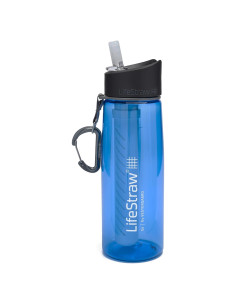 Botella de Filtro de Agua LifeStraw Go 650ml Azul Reutilizable