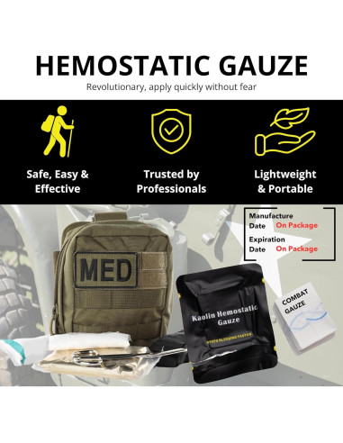 Gasa Hemostática Charter Tactical 7.62x3.81m para Control Sangrado