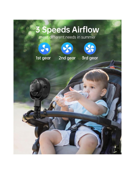 Ventilador de Coche Coohea KW42 Recargable 2000mAh 3 Velocidades