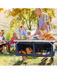 Mesa de Camping Plegable VINGLI 120x47cm Aluminio Ajustable 2