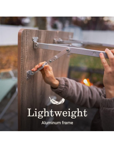 Mesa Plegable Coleman Living 120x70 cm Aluminio Madera Exterior