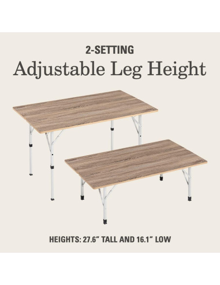 Mesa Plegable Coleman Living 120x70 cm Aluminio Madera Exterior