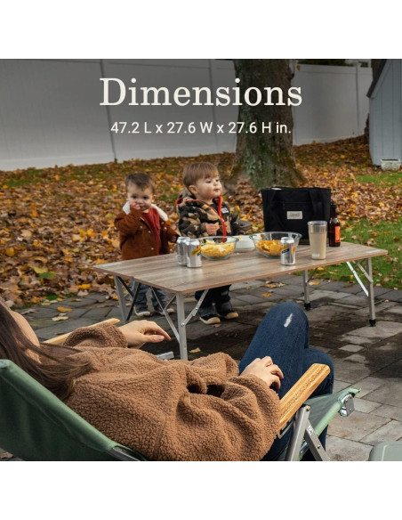 Mesa Plegable Coleman Living 120x70 cm Aluminio Madera Exterior