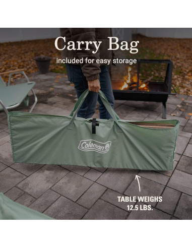 Mesa Plegable Coleman Living 120x70 cm Aluminio Madera Exterior